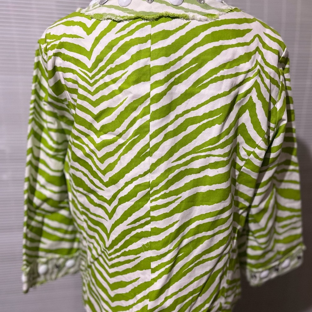 Berek Size Xl Lime Green & White Zebra Cotton Bea… - image 6